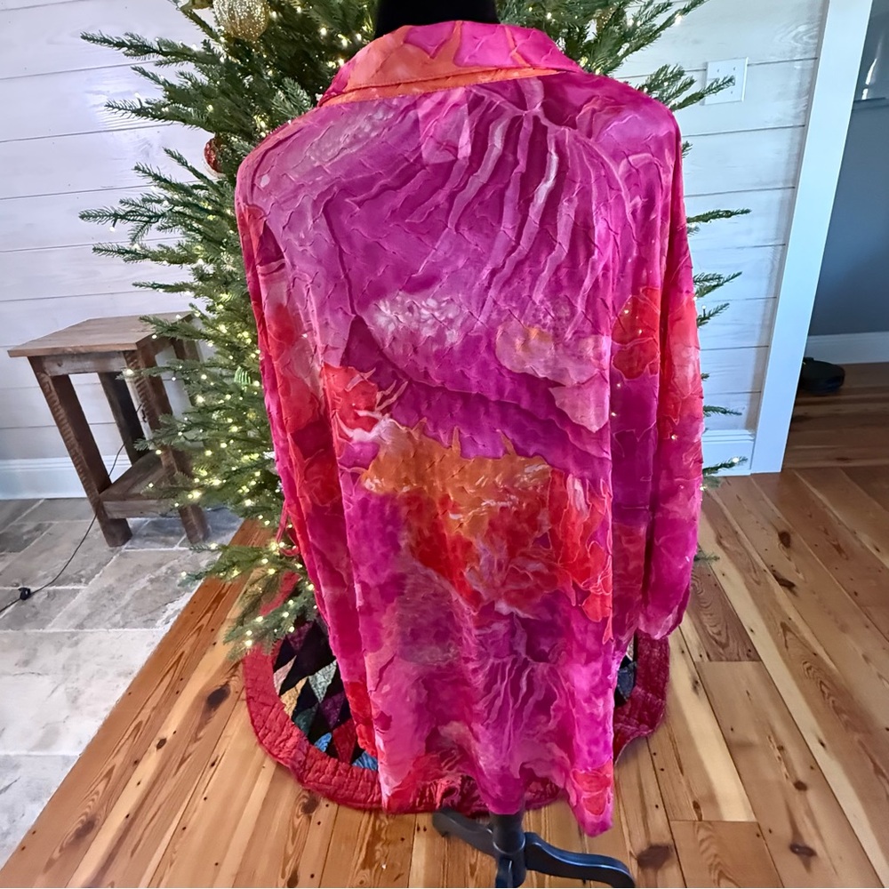Stonebridge Women’s  2X Long sleeve Sheer Textured Top Fairygrunge Artsy - Picture 2 of 12